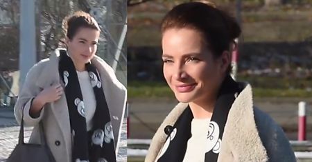 Dereszowska w długiej skórzanej spódnicy wychodzi z TVP