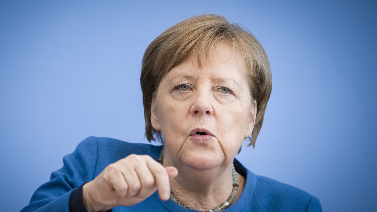 BERLIN, GERMANY - MARCH 11:  German Chancellor Angela Merkel after a press conference, on March 11, 2020 in Berlin, Germany. (Photo by Felix Zahn/Photothek via Getty Images)