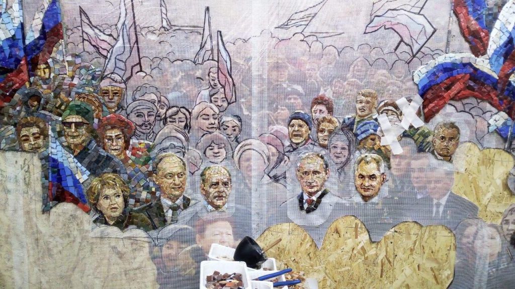 Mozaika z Putinem i innymi politykami nie zawisła w cerkwi Zmartwychwstania Pańskiego 