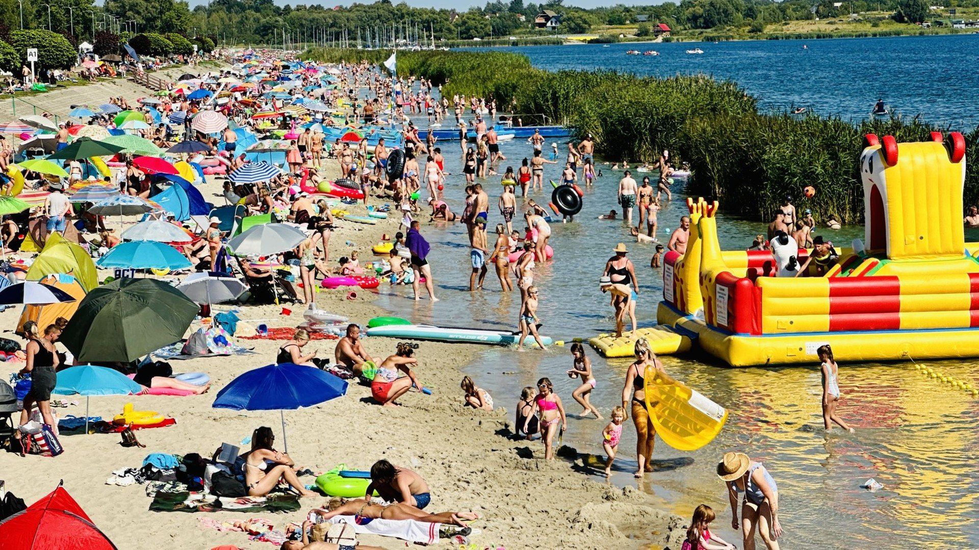 Mnóstwo ludzi wypoczywało nad Jeziorem Tarnobrzeskim w środę, 13 sierpnia