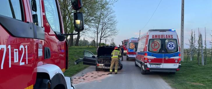 Wypadek drogowy w miejscowości Żuków