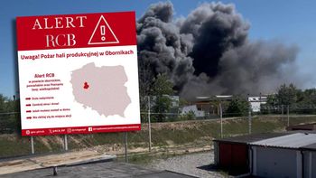 Duży pożar hali produkcyjnej pod Poznaniem. Jest alert RCB