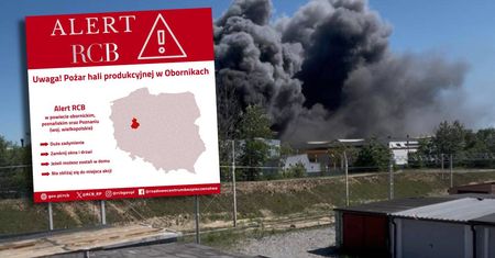 Duży pożar hali produkcyjnej pod Poznaniem. Jest alert RCB