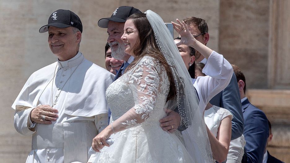 Pope Leo XIV wears a Chicago White Sox baseball team cap
VATICAN CITY, VATICAN - 2025/06/11: Pope Leo XIV wears a Chicago White Sox baseball team cap given to him by a newly wedded couple during his weekly general audience in St. Peter's square. (Photo by Maria Grazia Picciarella/SOPA Images/LightRocket via Getty Images)
SOPA Images
faith, general audience, cap, religious, holy father, high priest, traditional, belief, baseball team cap, leo xiv, baseball, weekly