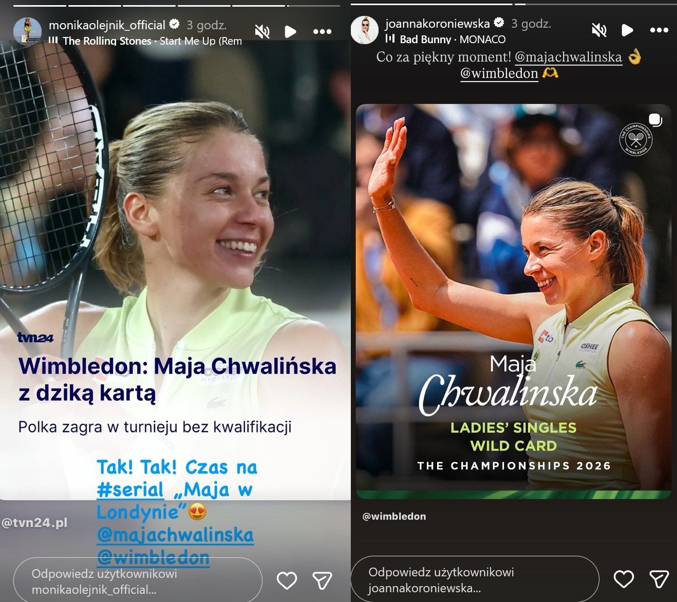 Monika Olejnik i Joanna Koroniewska wspierają Maję Chwalińską