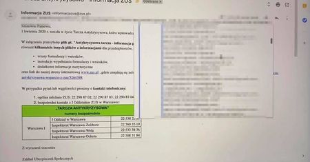 ZUS, Tarcza Antykryzysowa i wyciek danych przy wysyłce e-maili (aktualizacja)