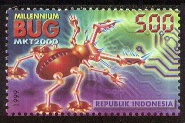 Indonezyjski znaczek pocztowy, upamiętniający pluskwę milenijną