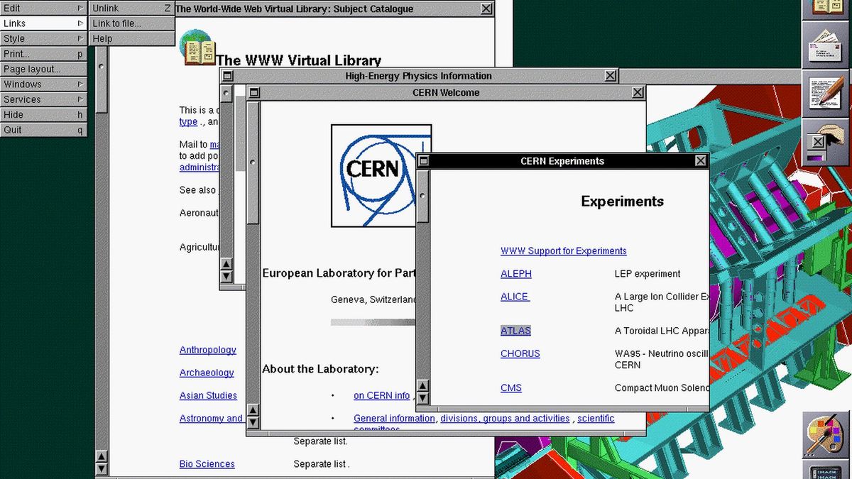 Pierwsza przeglądarka - WorldWideWeb