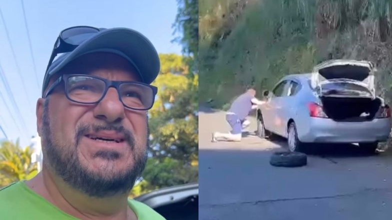 Chamskie zachowanie Piotra Gąsowskiego: opublikował filmik jak przeklina łapiąc gumę na zakręcie (OSTRE CYTATY)  