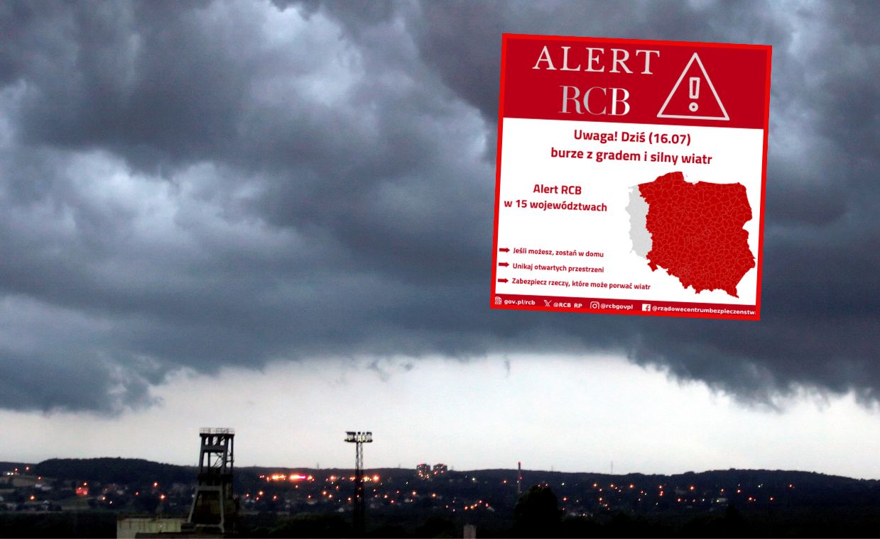 RCB rozsyła alert SMS. Niemal cała Polska na czerwono