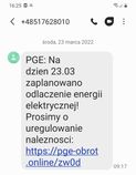 Fałszywy SMS o odłączeniu energii elektrycznej