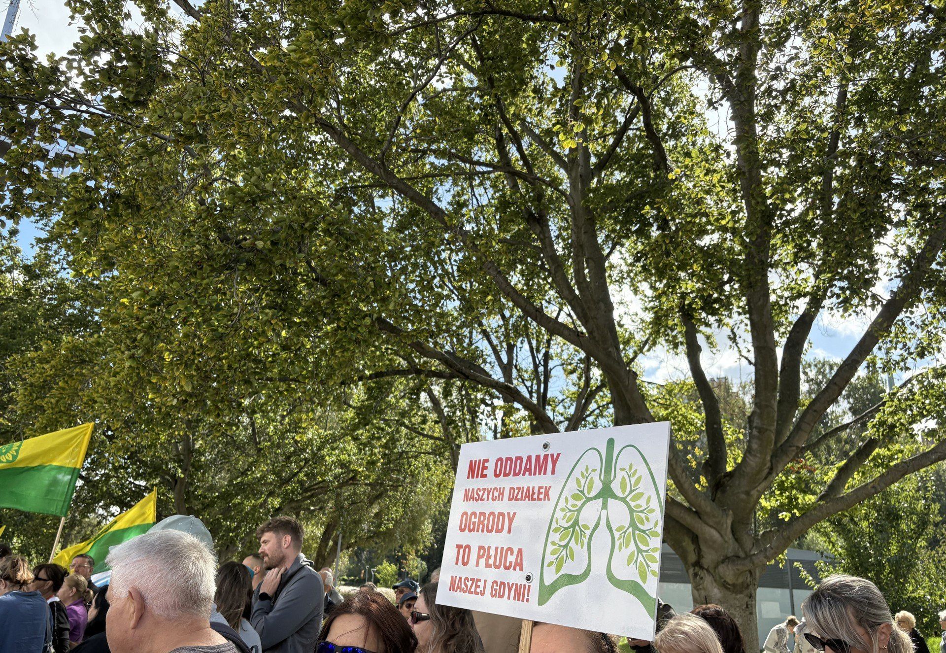 Działkowcy protestowali przed budynkiem magistratu w Gdyni