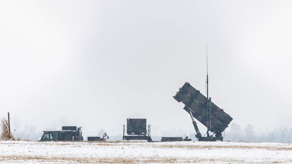 RZESZOW, POLAND - MARCH 09: US Patriot missile defense batteries newly installed at the Rzeszow airport located near the Poland-Ukraine border in Rzeszow, Poland on March 09, 2022. The US military said that it is ârepositioningâ two Patriot missile defense batteries to Poland "to confront any potential threats" to allies and NATO territory amid Russiaâs war in Ukraine. (Photo by Agnieszka Majchrowicz/Anadolu Agency via Getty Images)