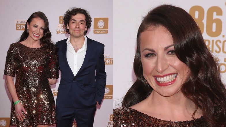 Justyna Kowalczyk pozuje na ściance z ukochanym