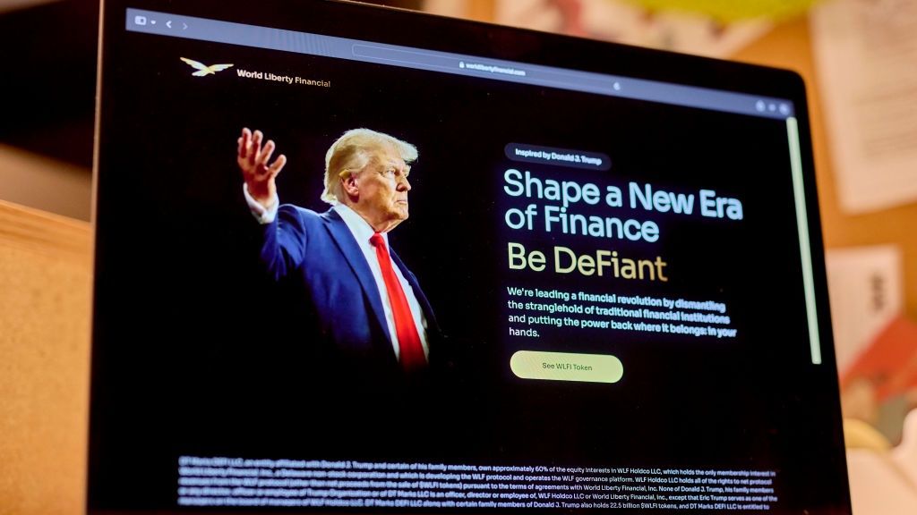 Trump's World Liberty Financial Plans To Create 'Strategic' Token Reserve
The World Liberty Financial website arranged on a laptop in New York, US, on Wednesday, Feb. 12, 2025. Chase Herro, co-founder of President Donald Trump's DeFi project, World Liberty Financial, said the platform plans on creating a strategic reserve with tokens bought. Photographer: Gabby Jones/Bloomberg via Getty Images
Bloomberg
crypto currencies, arranged, crypto-currency, north american, cryptography, united states of america, business news, digital currencies, u.s., digital currency markets, donald trump, cryptocurrencies, virtual money, american, u.s.a., crypto, electronic money, us, industries, digitial money, money, americas, electronic currency, finance, financial, u.s. president donald trump