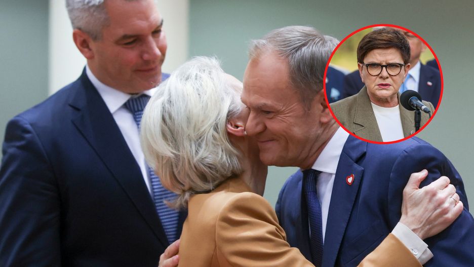 Donald Tusk wita się w Brukseli z Ursulą von der Leyen