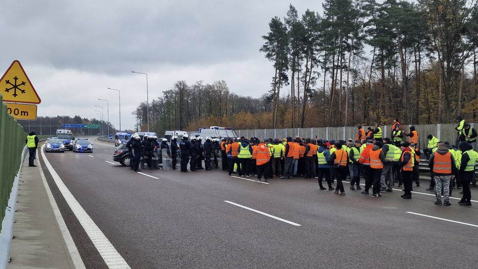 Protest polskich przewoźników