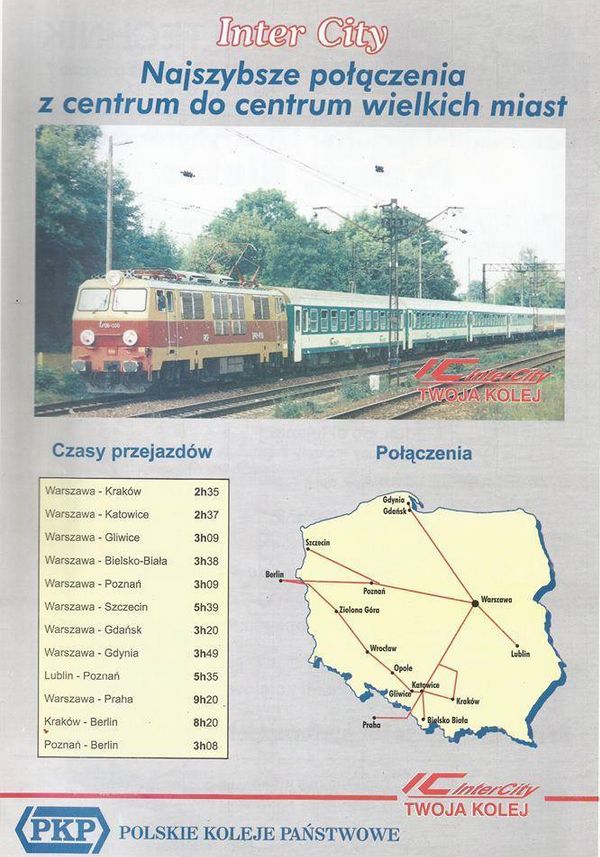 Archiwalna ulotka PKP Intercity