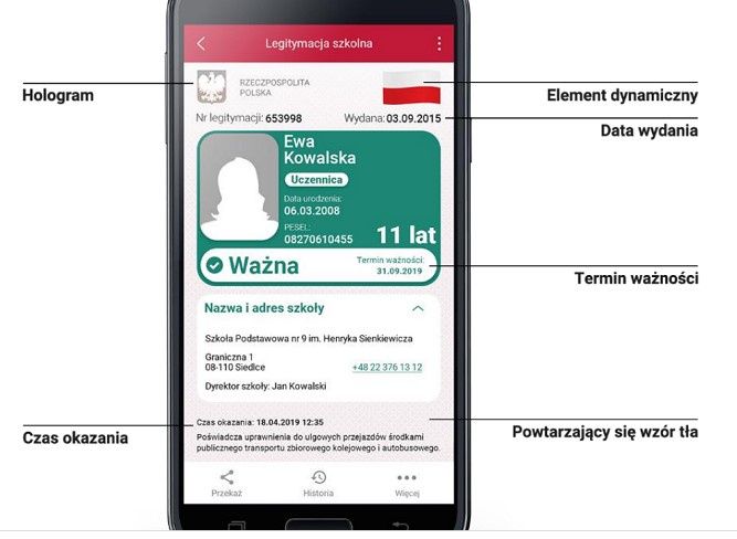 zabezpieczenia mLegitymacji szkolnej