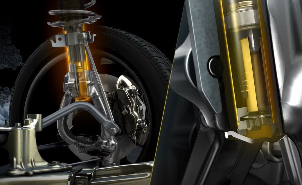 System hydraulicznego odbojnika w samochodzie Renault Megane R.S.