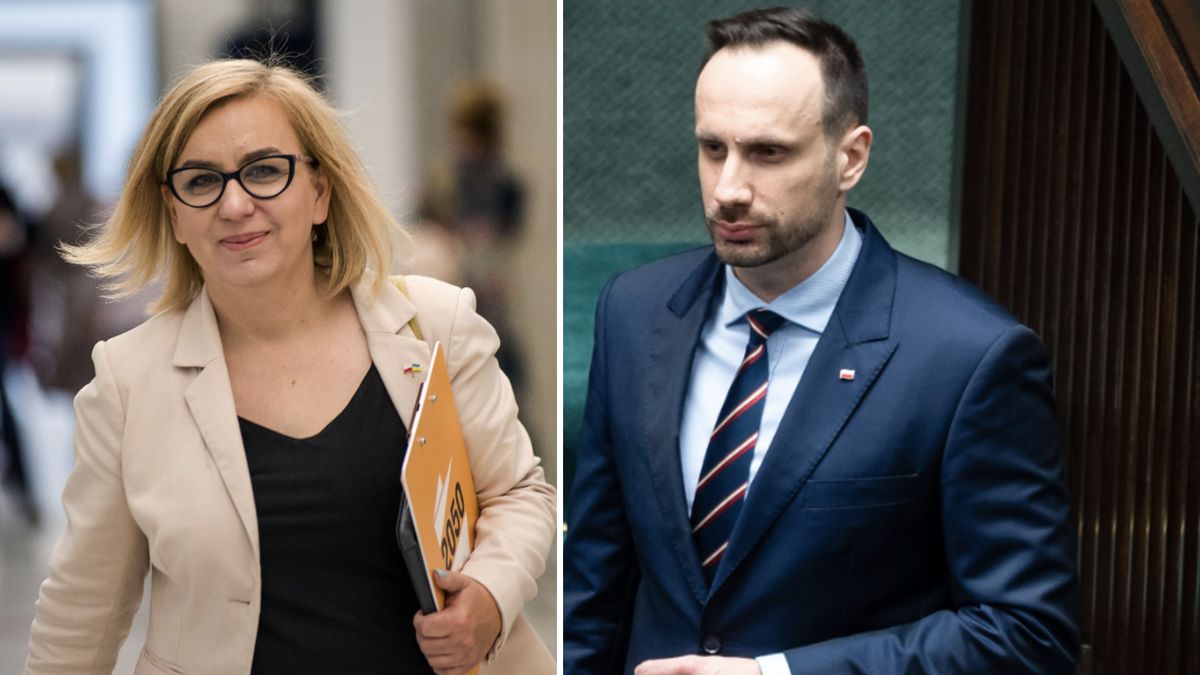 Paulina Hennig-Kloska (Polska 2050) i Janusz Kowalski (PiS)