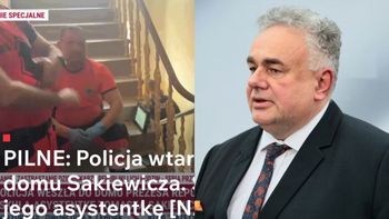 Policjanci wtargnęli do mieszkania Tomasza Sakiewicza. Zastali szefa TV Republika BEZ SPODNI: "Film mógłby narazić go na śmieszność"