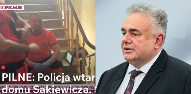 Policjanci wtargnęli do mieszkania Tomasza Sakiewicza. Zastali szefa TV Republika BEZ SPODNI: "Film mógłby narazić go na śmieszność"