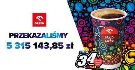 Klienci ORLEN wsparli 34. Finał WOŚP. Rekordowa kwota na leczenie dzieci!