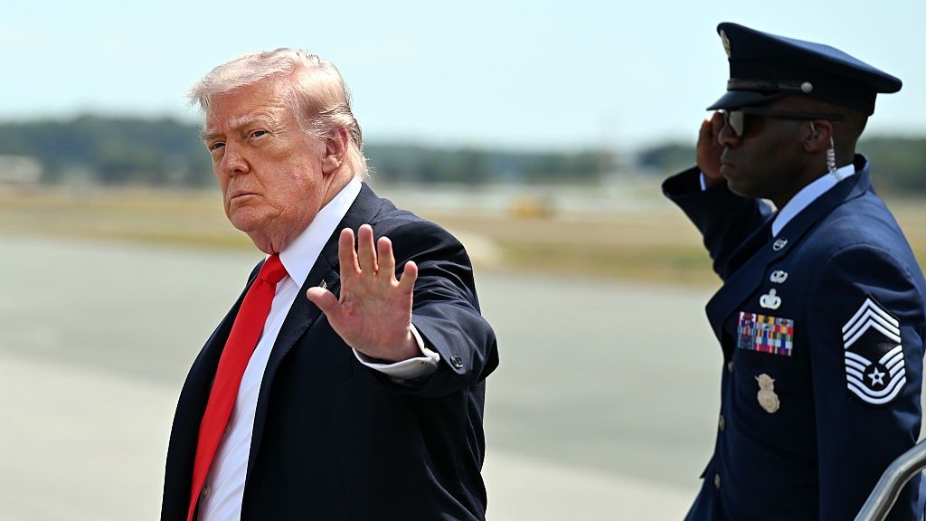 President Trump Visits The Villages Charter School In Florida
OCALA, FLORIDA - MAY 01: U.S. President Donald Trump arrives at Ocala International Airport on May 01, 2026 in Ocala, Florida. President Trump is visiting The Villages Charter School. (Photo by Roberto Schmidt/Getty Images)
Roberto Schmidt