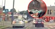 Zmiótł motocyklistę na czerwonym świetle. Po wypadku wrzeszczał do kamery