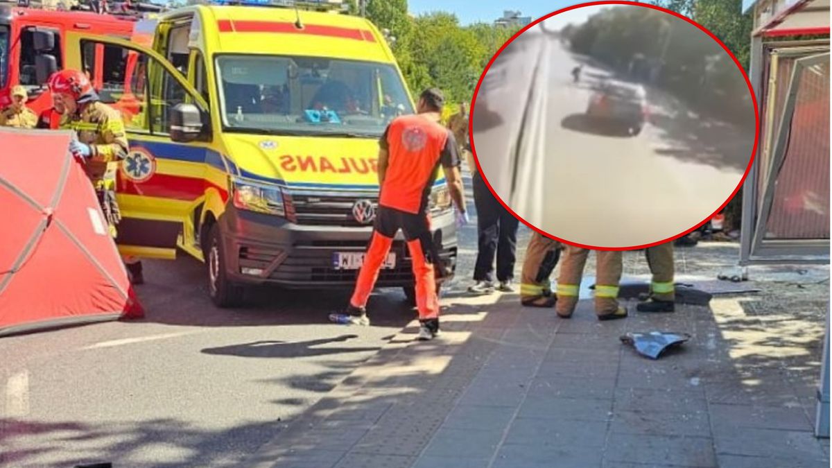 Wypadek z Warszawy w oku kamery.