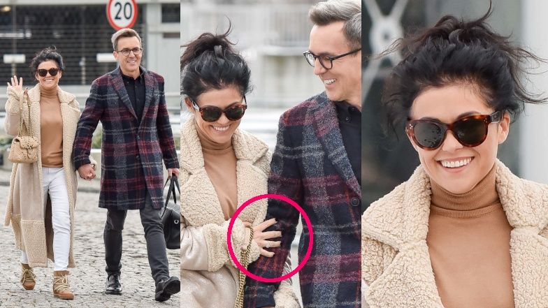 Katarzyna Cichopek chwali się pierścionkiem, wychodząc z Maciejem Kurzajewskim z "Pytania na Śniadanie" 