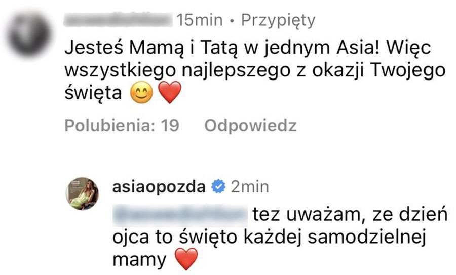 Joanna Opozda komentuje Dzień Ojca