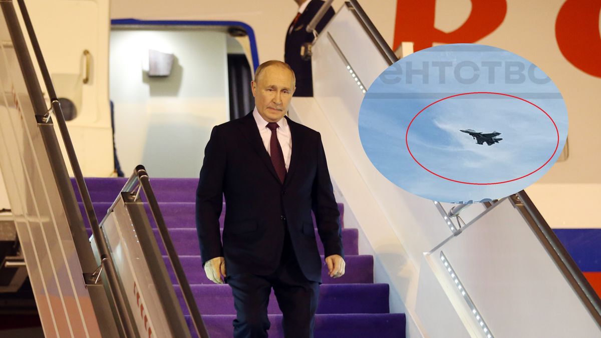 Putin lata w towarzystwie myśliwców.