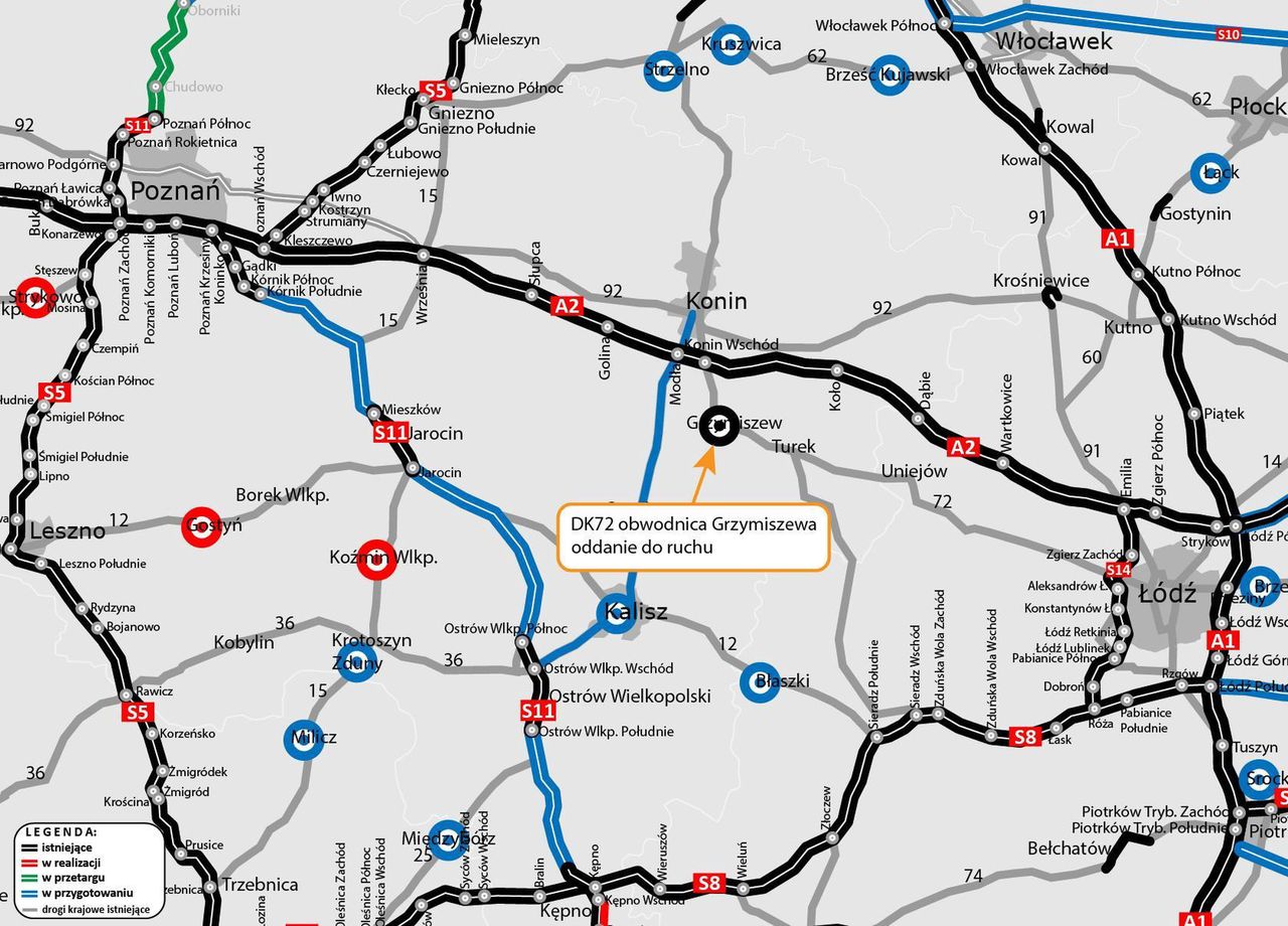 Obwodnica Grzymiszewa - mapa inwestycji