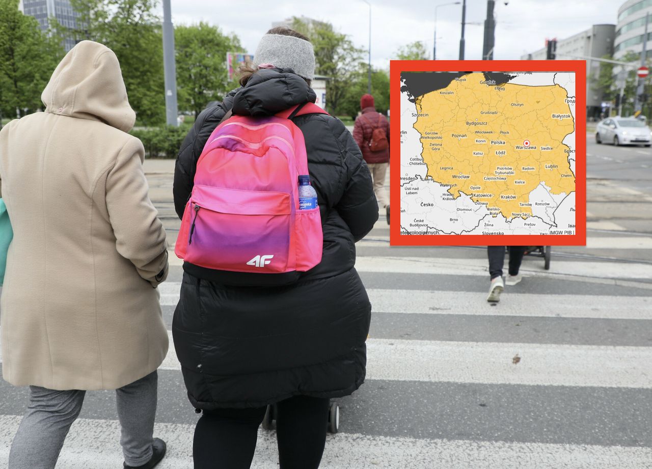 Cała Polska na żółto. IMGW wydał ostrzeżenia. Idzie załamanie pogody