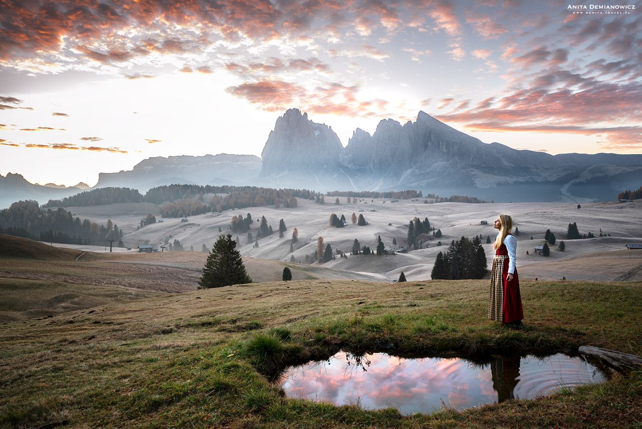 Niezwykła dolina Alpe di Siusi we włoskich Dolomitach.