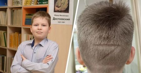 Matka wygoliła mu "Z" na głowie. "To znaczy, że jestem za Rosją!"