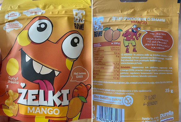 Żelki BE RAW Kids - mango. Od Ewy Chodakowskiej