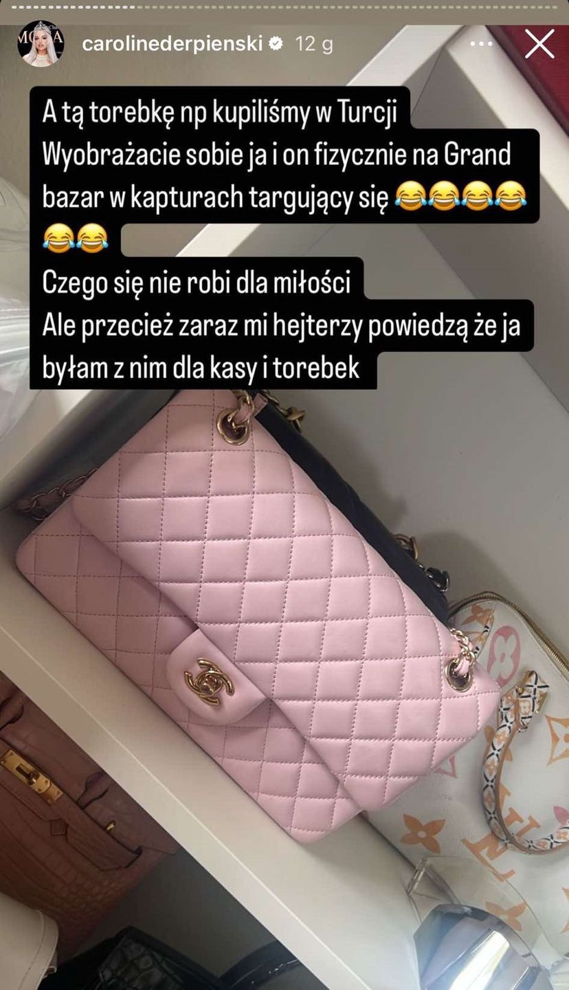 Wpis Caroline Derpienski na Instagramie