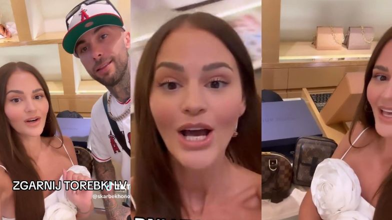 Honorata Skarbek rozdaje fanom torebki Louis Vuitton