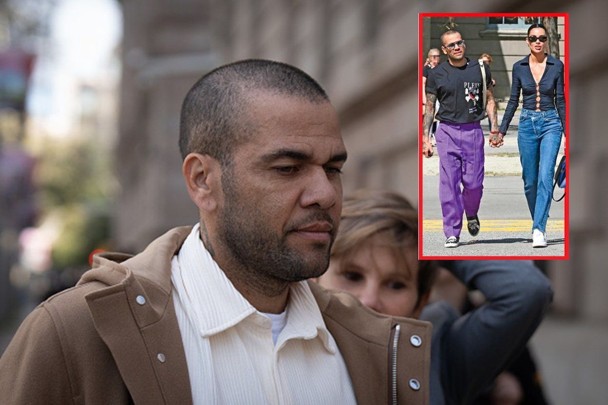 Na główny: Dani Alves, w prostokącie: Dani Alves i Joana Sanz