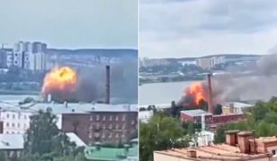 Eksplozje w Rosji. Moment ataku na fabrykę armii Putina