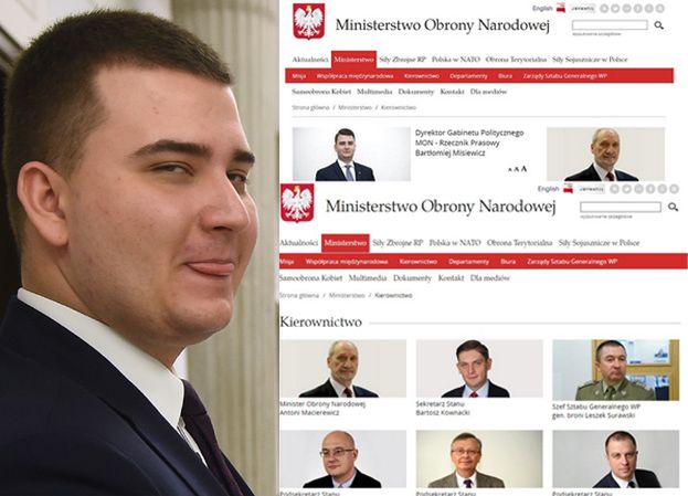 Bartłomiej Misiewicz zniknął ze strony kierownictwa MON!