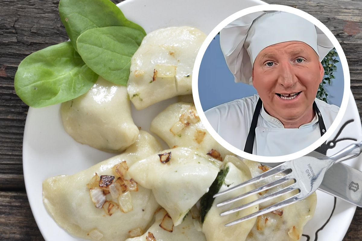 Rączka robi farsz z ziemniaków, ale bez twarogu. Te pierogi biją na głowę nawet ruskie