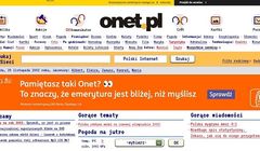 Strona główna "starego" Onetu w reklamie banku