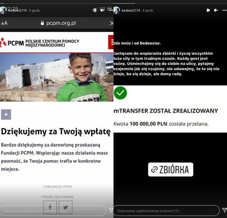 Bedoes wpłacił na pomoc Ukrainie 100 tysięcy złotych