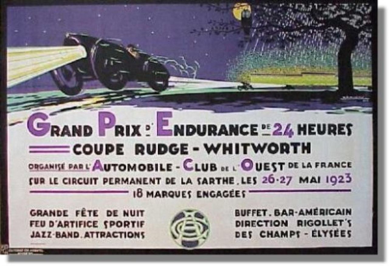 Plakat pierwszego 24-godzinnego wyścigu w Le Mans