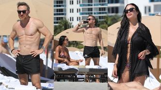 Umięśniony 55-letni David Guetta i jego młodsza o 24 lata ukochana korzystają z życia na plaży w Miami (FOTO)