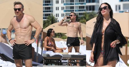 Umięśniony 55-letni David Guetta i jego młodsza o 24 lata ukochana korzystają z życia na plaży w Miami (FOTO)